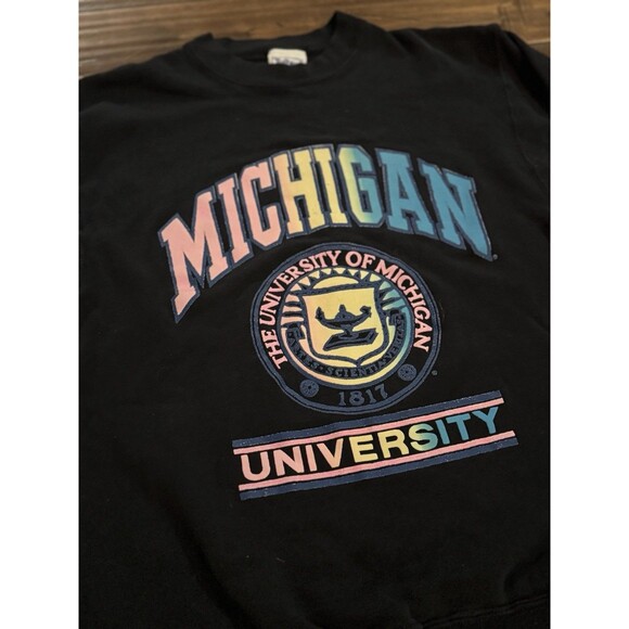 Vintage Tultex University of Michigan Sweatshirt Medium 90s USA Made RARE - Picture 4 of 11